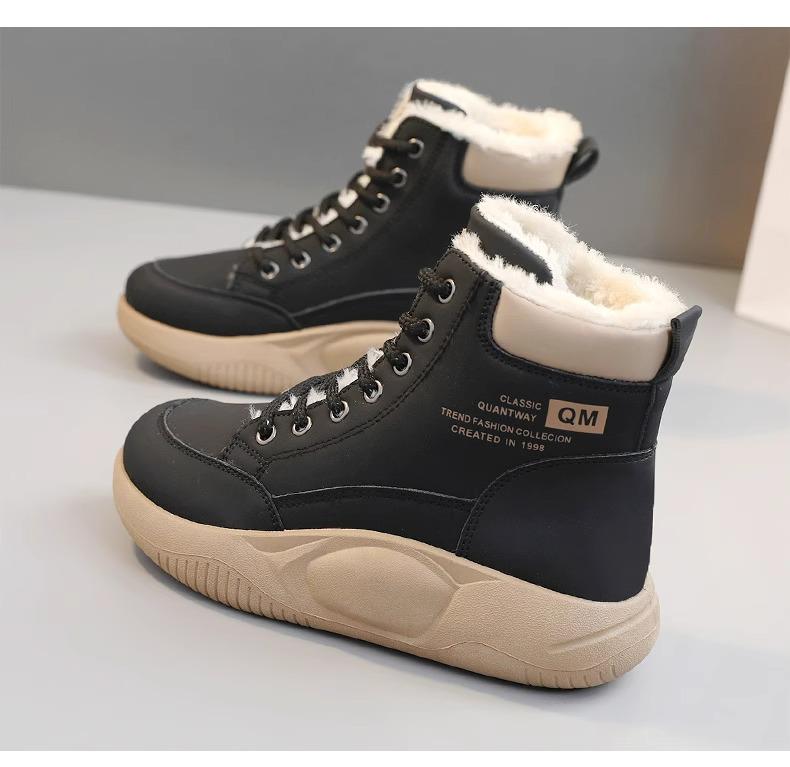 

Бавовняні туфлі жіночі оксамитові потовщені зимові 2024 нові холодостійкі та теплі на товстій підошві високі повсякденні спортивні снігові чоботи 40 чорний