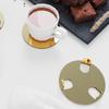 Scald-proof Gold Stainless Steel Coaster Set Round Mug Cushion Kitchen Gadgets Drink Pad  Tabletop