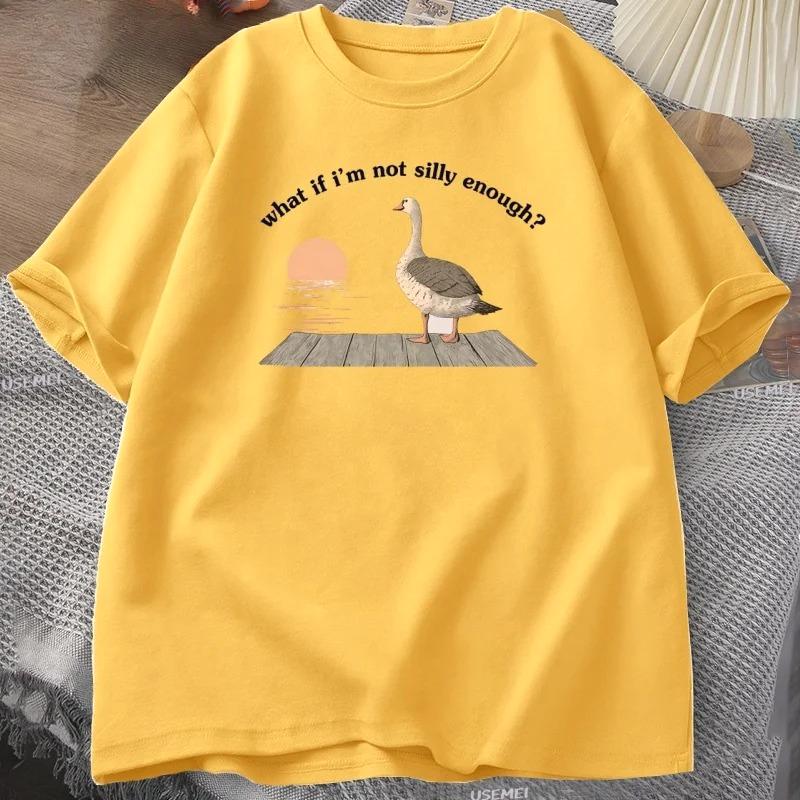 Funny Goose T-Shirt Duck Tshirt Trending Tee Print T-Shirt Casual Short Sleeve O-Neck Tshirt Vintage Clothing Tee Loose Clothing