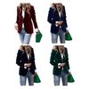 Velvet Suit Coat Long Sleeve Notched Collar Suit Jacket Single Button Office Outerwear Versatile Styling Wear