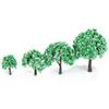 4pcs 1.6 Inch - 3.94 Scenery Landscape Model Trees W/ White Flowers