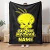 Warner (10) Customize Your Name Blanket Throw Customizable Blanket Soft & Cozy for Living Room Couch Sofa Home Decor Four Seasons Multipurpose