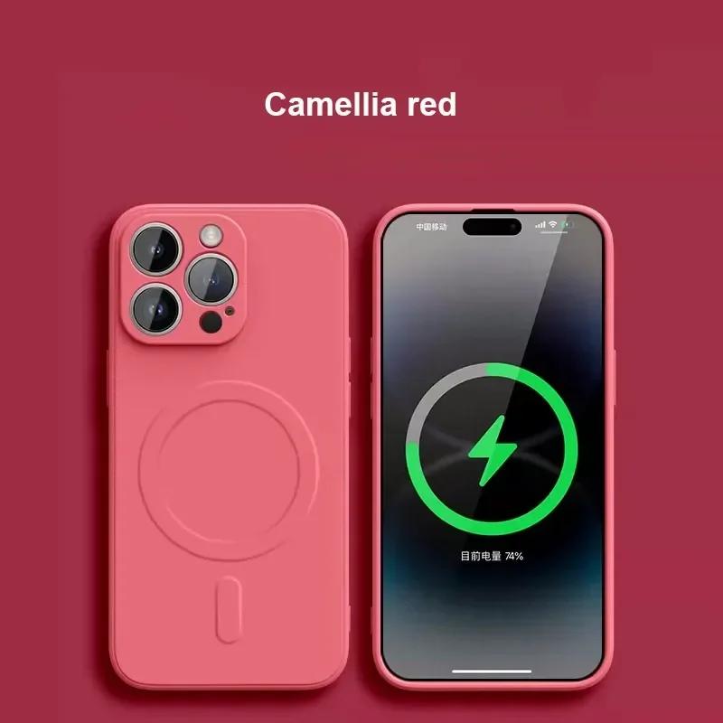 

Liquid Silicone Case For iPhone 16 15 14 13 12 11 Pro Max Plus 12 13 Mini For Magsafe Magnetic Wireless Charge Soft Cover funda For iphone12mini