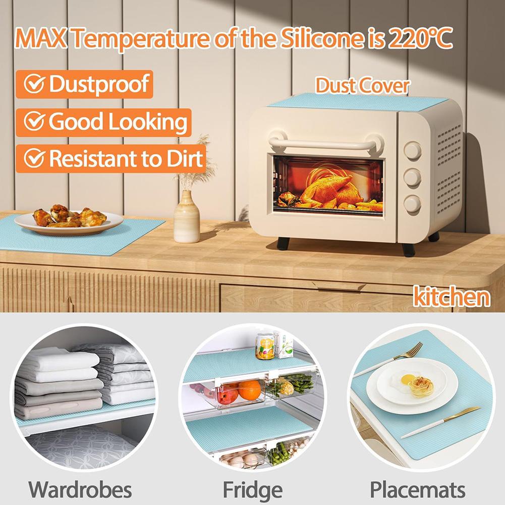 Silicone Lining Drawer Pad Washable Non-Slip Refrigerator Mats Cupboard Shelf Liners Drawer Covers Pads Table Placemats