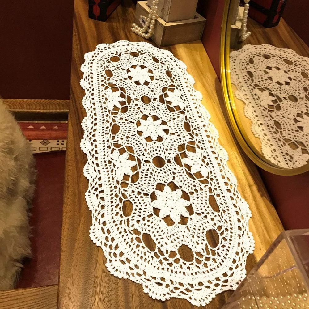 New Oval Crochet Doilies Crochet Cotton 35/40CM Crochet Placemats Handmade Doilies