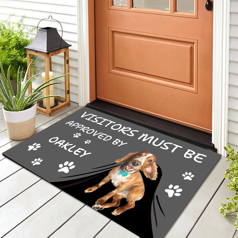 

Милый коврик для входной двери с собакой, нескользящий коврик, впитывающий и устойчивый к пятнам, простой в уходе и обслуживании 40X60cm 15.7X23.6in