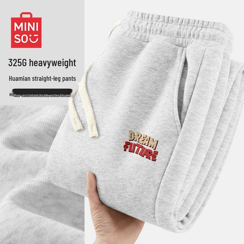 MINISO Men s Trendy Straight-Leg Sweatpants L
