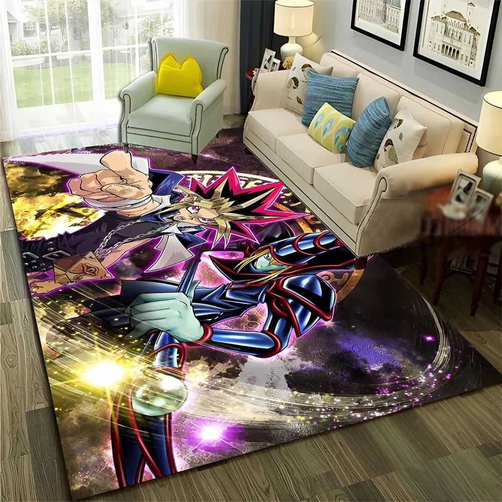 Y-Yu-Gi-Oh Monsterkarte Anime Teppich Cartoon Fußmatte für Wohnzimmer und Schlafzimmer Dekorative Fußmatte Kinderbereich Teppich Rutschfester Teppich