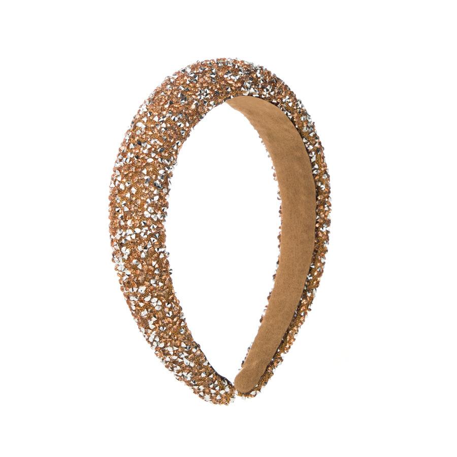 

New Trendy Sponge Wide-brimmed Hairband with Dazzling Full Star Design for High-crowned Hairstyle for Women золотой