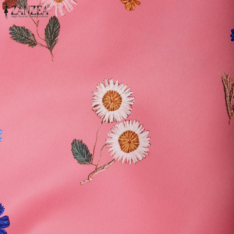 ZANZEA Women Casual Elastic Waist Loose Print Pants