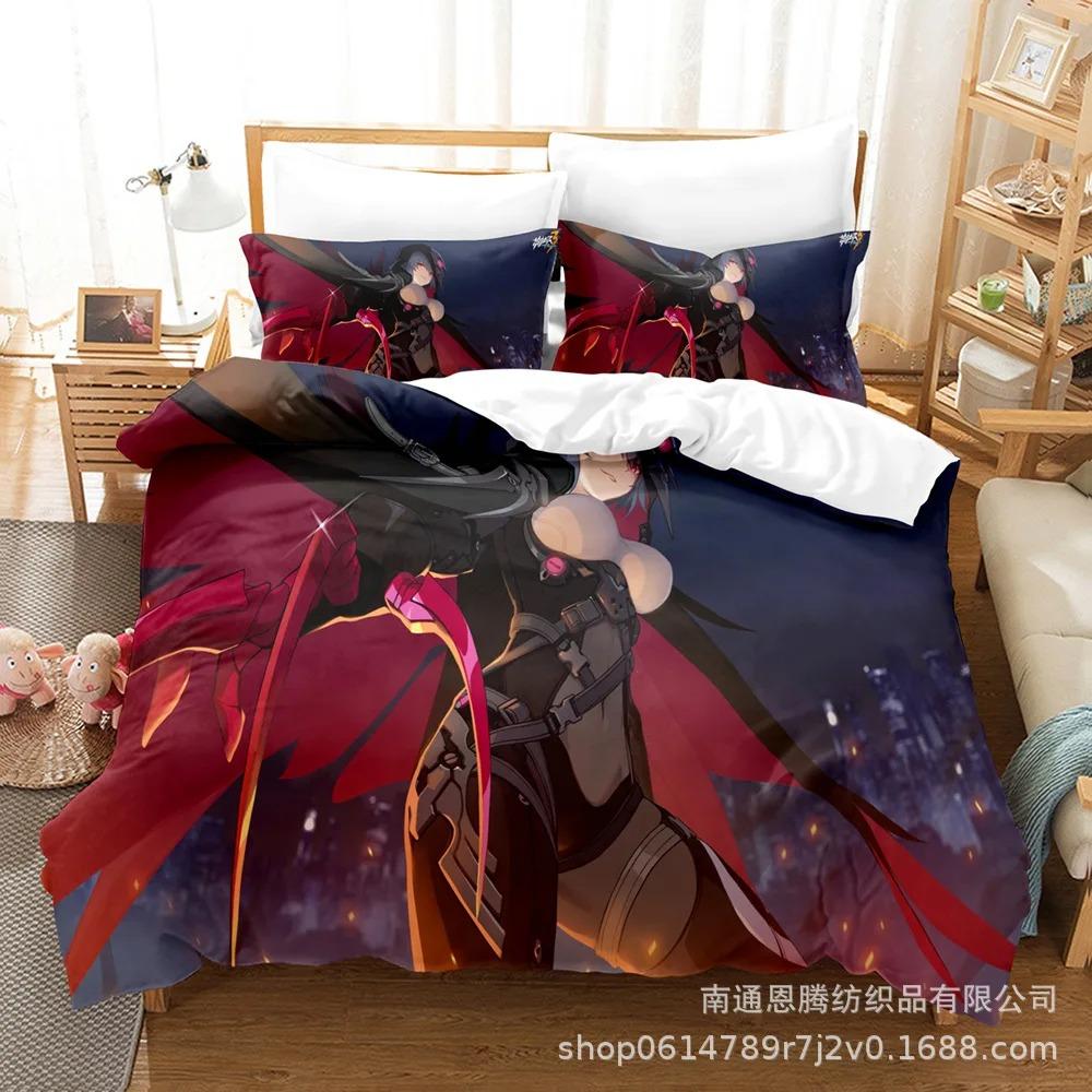

Honkai Impact 3 Bedding Set Single Twin Full Queen King Size Game Anime Bed Set Aldult Kid Bedroom Duvetcover Sets 3D Print 013 70x133cm 2pcs