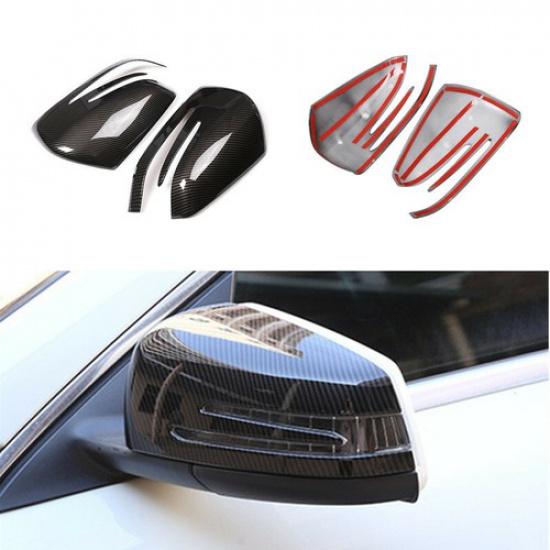 ABS Carbon Fiber Look Car Side Rearview Mirror Case for Benz C W204 2010-2013