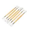 Bview Art 6-Piece Wooden Handle Double Ended Clay Ribbon Modeling Tools Sculpting Tools for Clay