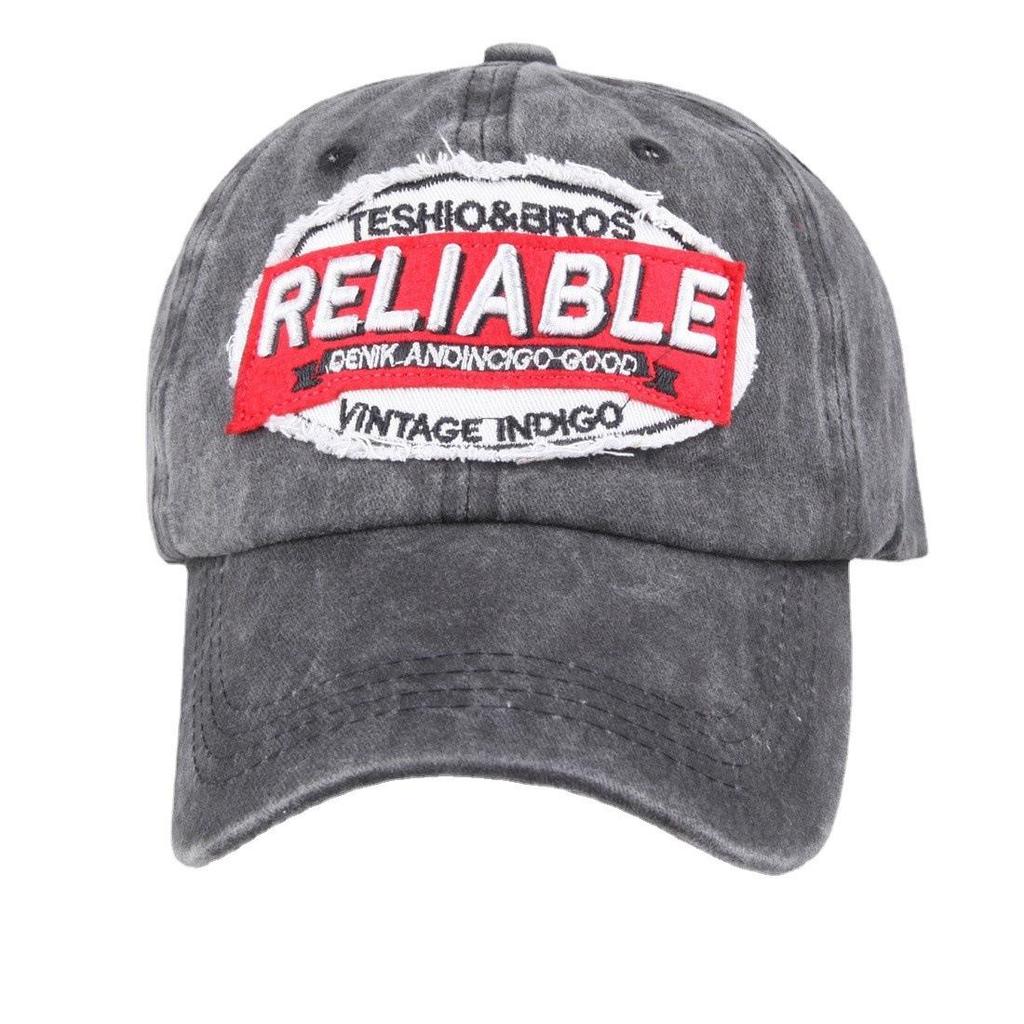 Men's Embroidered Washed Cotton Stitching Baseball Cap, Korean Style