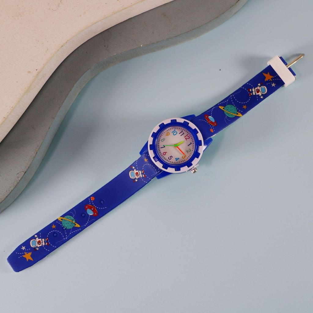 Charming Cartoon Kids’ Silicone Quartz Wristwatch with Creative Pointer Design