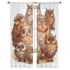 Cartoon Animal Owl Tulle Curtains for Living Room Sheer Curtain for Bedroom Window Blinds Voile Curtains