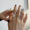 Copper New Simple Design Rings Heart Tassel Shape Retro Distressed Opening Handmade Ring Fashion Fine Jewelry