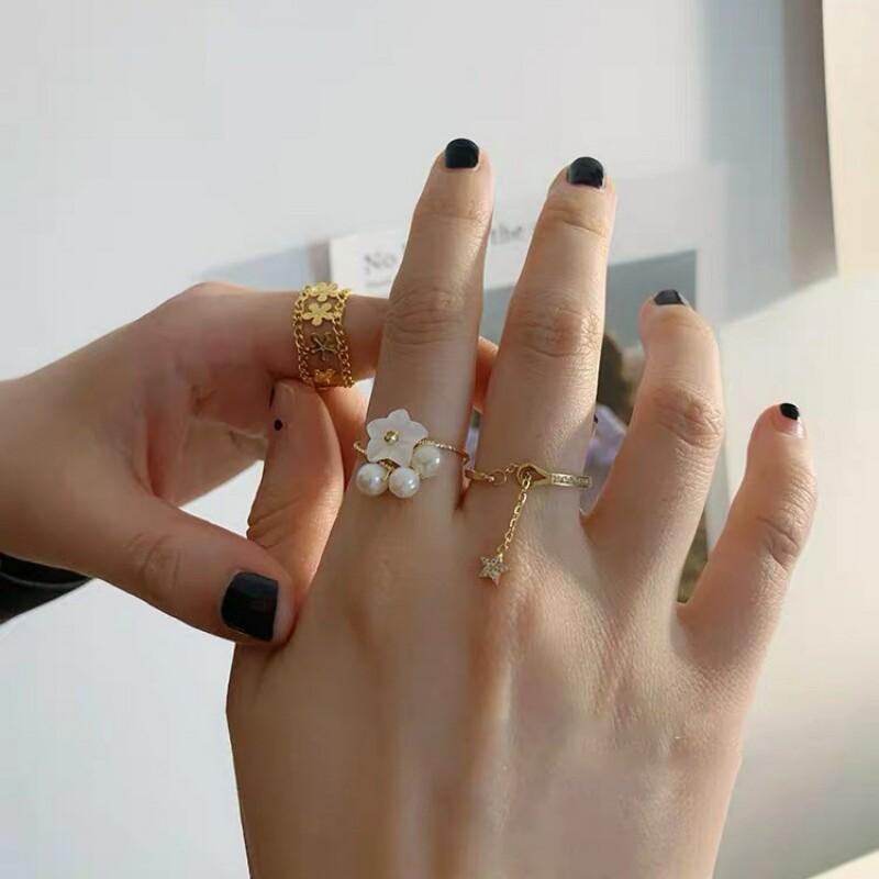 Copper New Simple Design Rings Heart Tassel Shape Retro Distressed Opening Handmade Ring Fashion Fine Jewelry