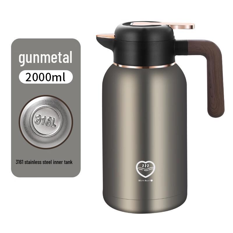 Shangqi 2L Stainless Steel Vacuum Thermal Pot with Wooden Handle