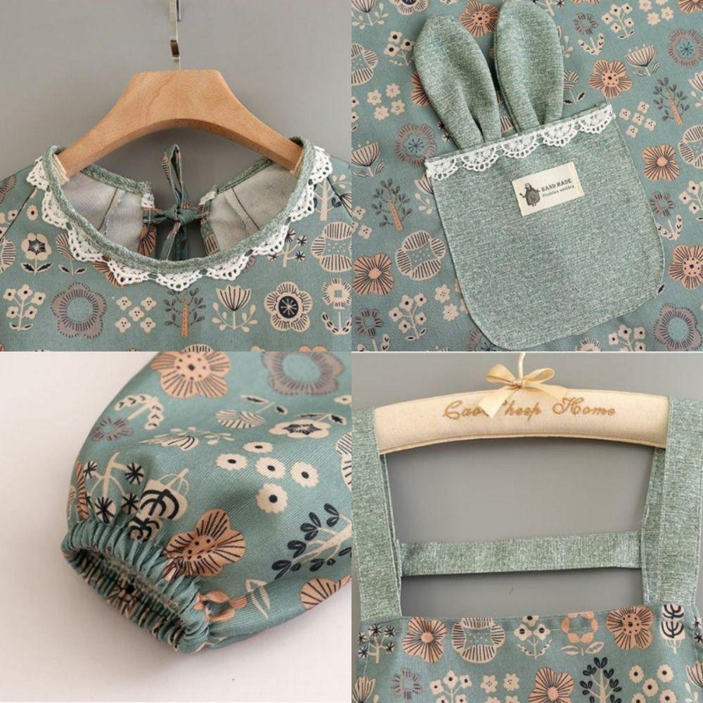 Cotton Cooking Apron Cute Plants Pattern Household Apron New Baking Overalls  Kitchen Accessories