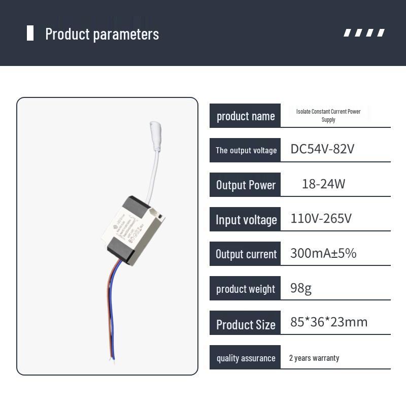LED Cylinder Spotlight - 7W Constant Current Driver, 15-18W Panel Light Compatibility, Wide Voltage, 4W/7W/24W Options