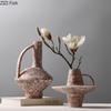 Vintage Griff Keramikvase Schreibtischdekoration Künstliche Blume Blumenarrangement Retro Blumenvase Raum Ästhetische Dekoration