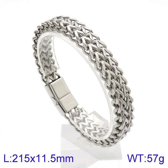 Hand Jewelry, Simple Personalized Woven Double-Row Front And Back Keel Flat Buckle Titanium Steel Men'S Bracelet