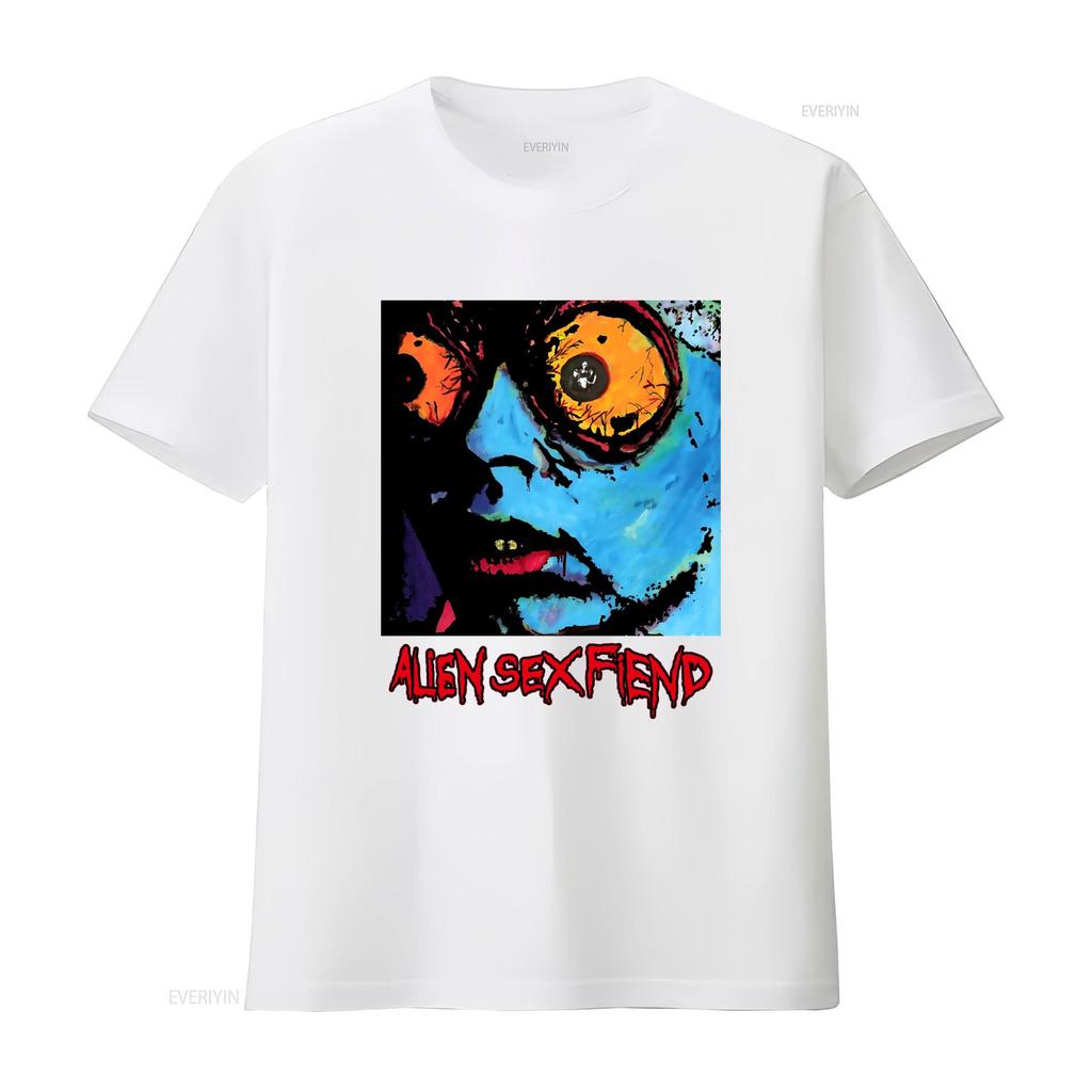 Alien Sex Fiend Band T Shirt Black All Sizes S 5XL Unique Art Print Design Perfect for Rock Fans TA4489 Vintage Washed