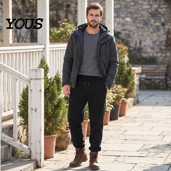 Heren Fleece gevoerde Joggingbroek Joggers, Verdikte Trainingsbroek met Geribbelde Enkelmanchetten, Veelzijdige Dagelijkse Warme Broek Winter Atletische Broek voor Buiten