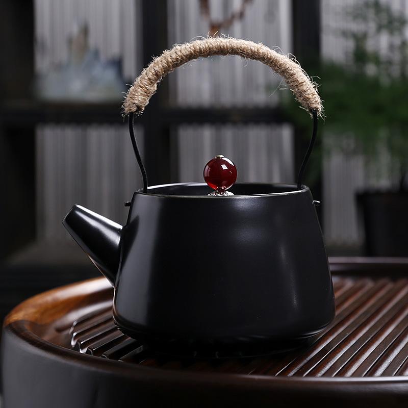 Kreativní keramická konvice na čaj Beam s otvorem pro filtr, vyhřívaná konvice na čaj, sada šálků čaje, orientální marocká konvice na čaj, hliněný bar
