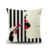 Urban Lipstick Girl Printed Linen Pillow, Fashionable Pillow Cushion Counter Decoration Pillow