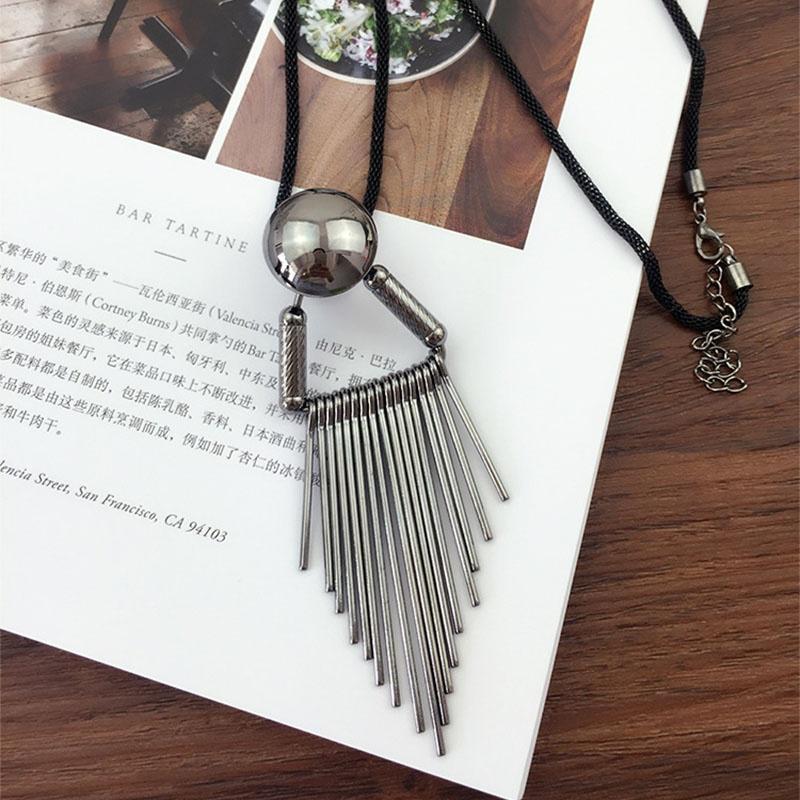 

1 Pc Unisex Women Men Fashion Tassel Long Chain Personality Exaggerated Pendant Sweater Necklace