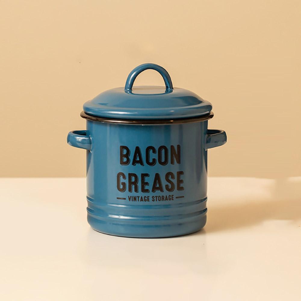 

Oil POTS Enamel Grease Containers With LIDS, Vintage Large Capacity Oil Storage Tanks, Country Kitchen Decor, Decorative Cooking