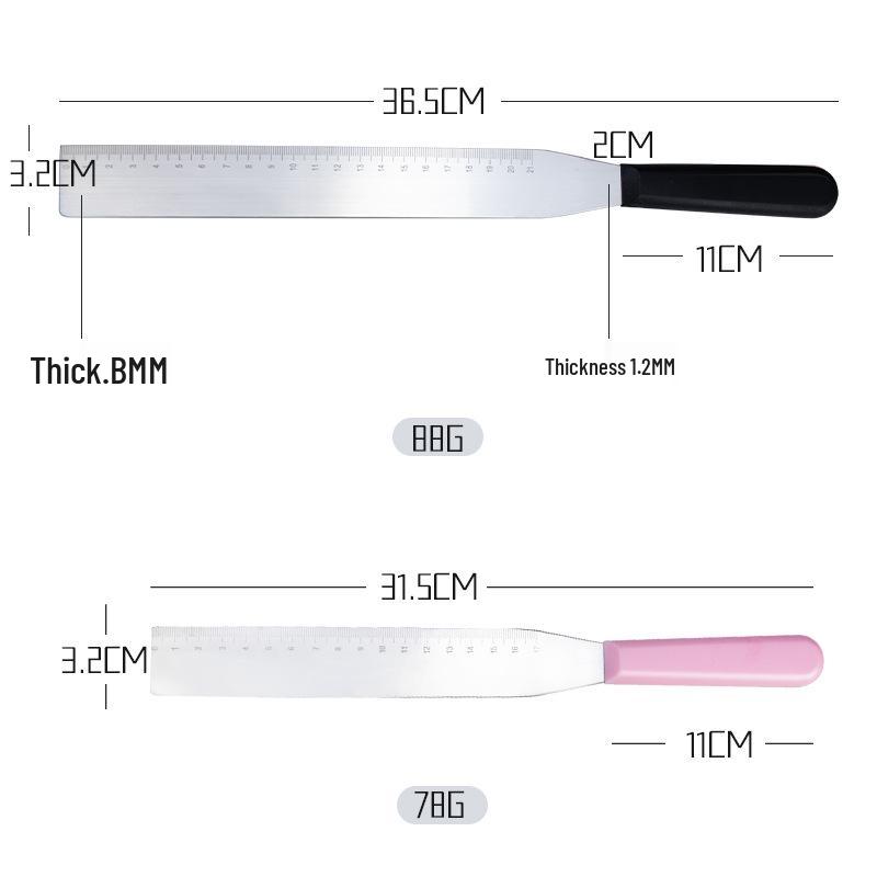 Stainless Steel Right Angle Icing Spatula with Scale for Cake Smoothing