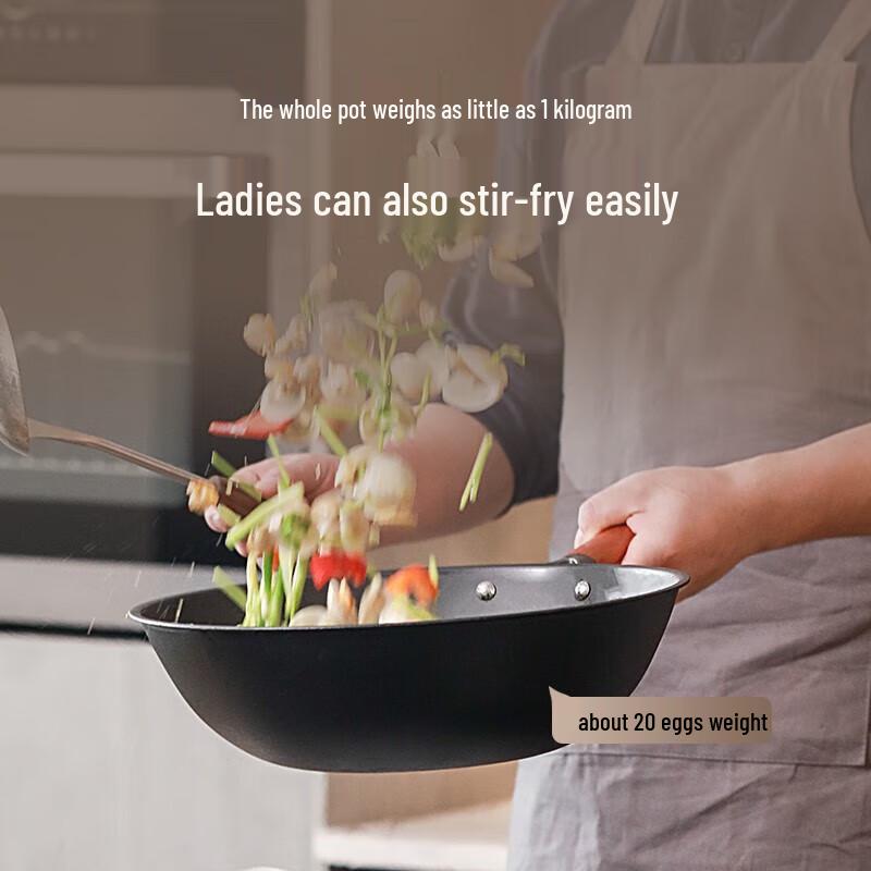 Sanhe Non-Coated Wrought Iron Stir-Fry Wok