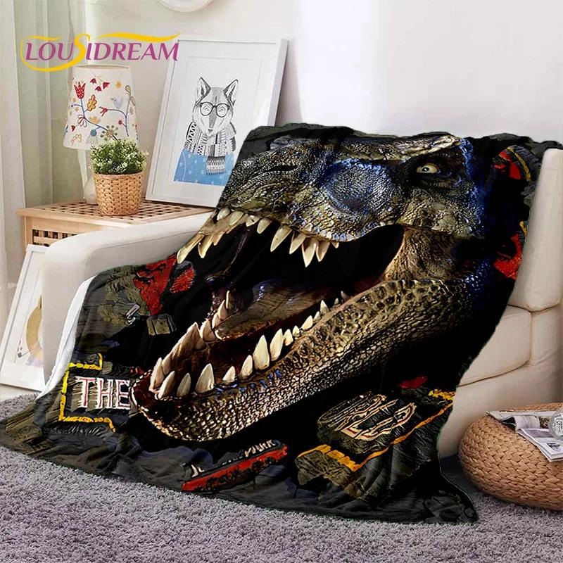 3D Cartoon Jurassic Park Dinosaur Dino Soft Flannel Blanket for Beds Bedroom Sofa Picnic,Throw Blanket for Outdoors Leisure Gift