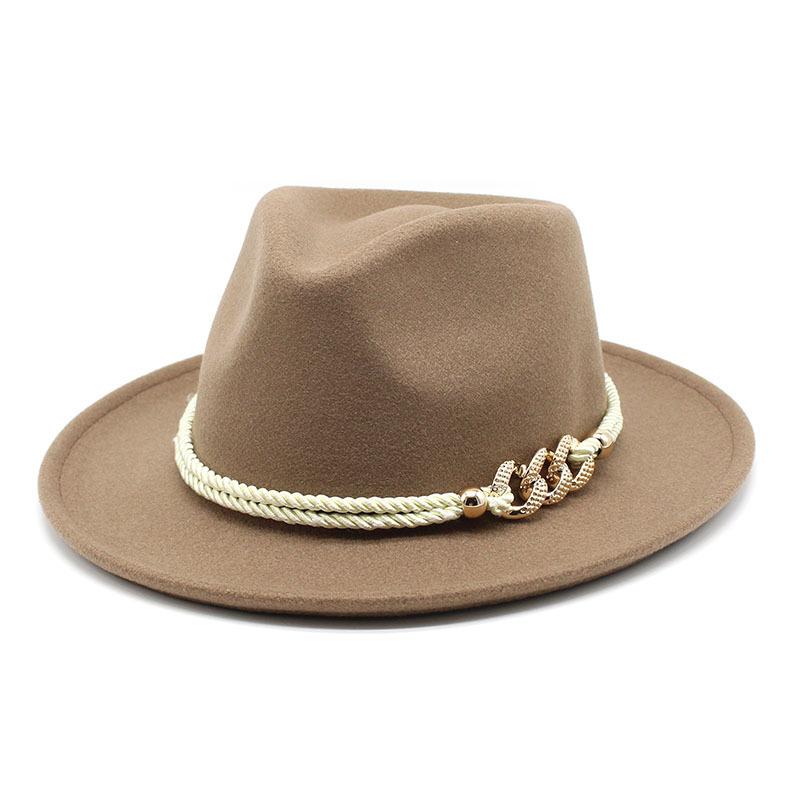 Women'S Thickened Tweed Top Hat, Rolled-Brimmed Hat, British Classic Jazz Hat, Wool Hat.
