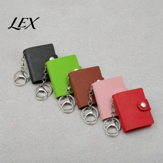 Schlüsselanhänger Fotohalter Mini-Lederalbum mit Karabinerverschluss, PU-Material, Ideal zur Aufbewahrung von Kompakt-Organizer-Ausweisfotos, Polaroids & Sammlerstücken