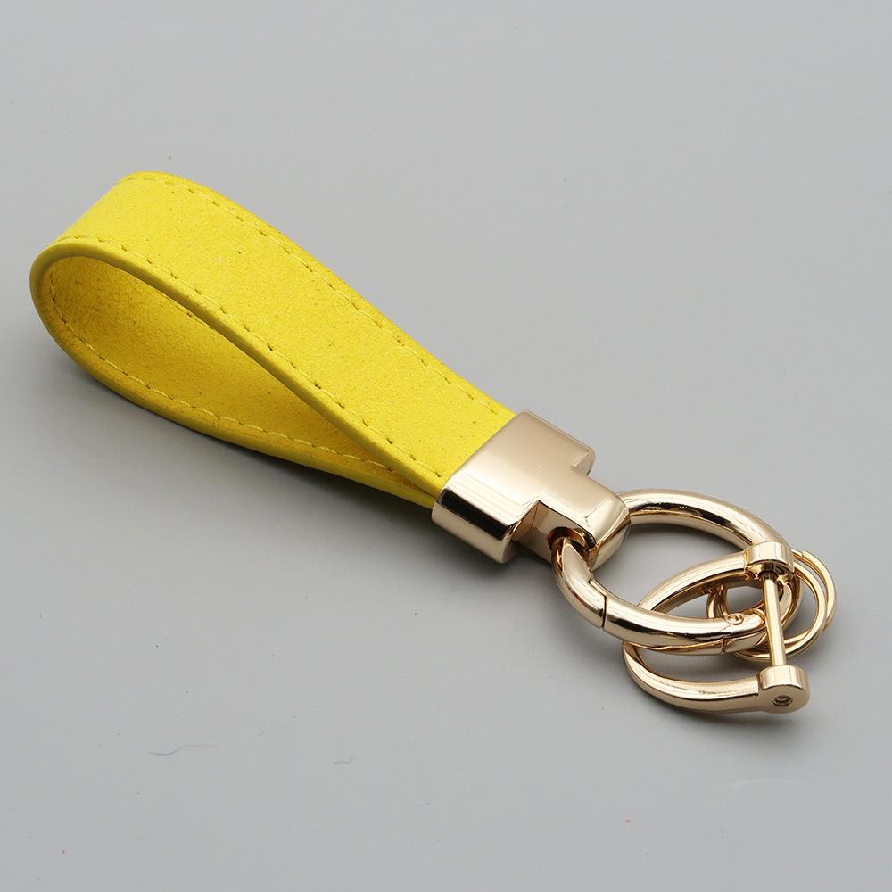 Laser Custom Logo Keyring Box Set Gift Personalized Name Number T Buckle Suede Leather Keychain Bag Car Key Chain Men’s Women‘s