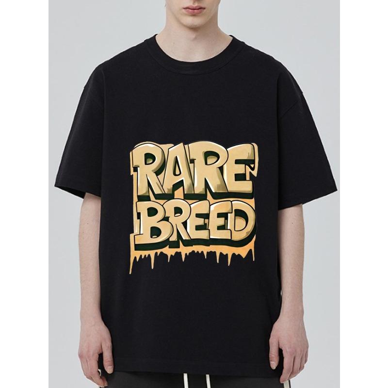 Rare Breed Oversized T-Shirt Black Gold Graffiti Print Streetwear Fashion Casual Wear