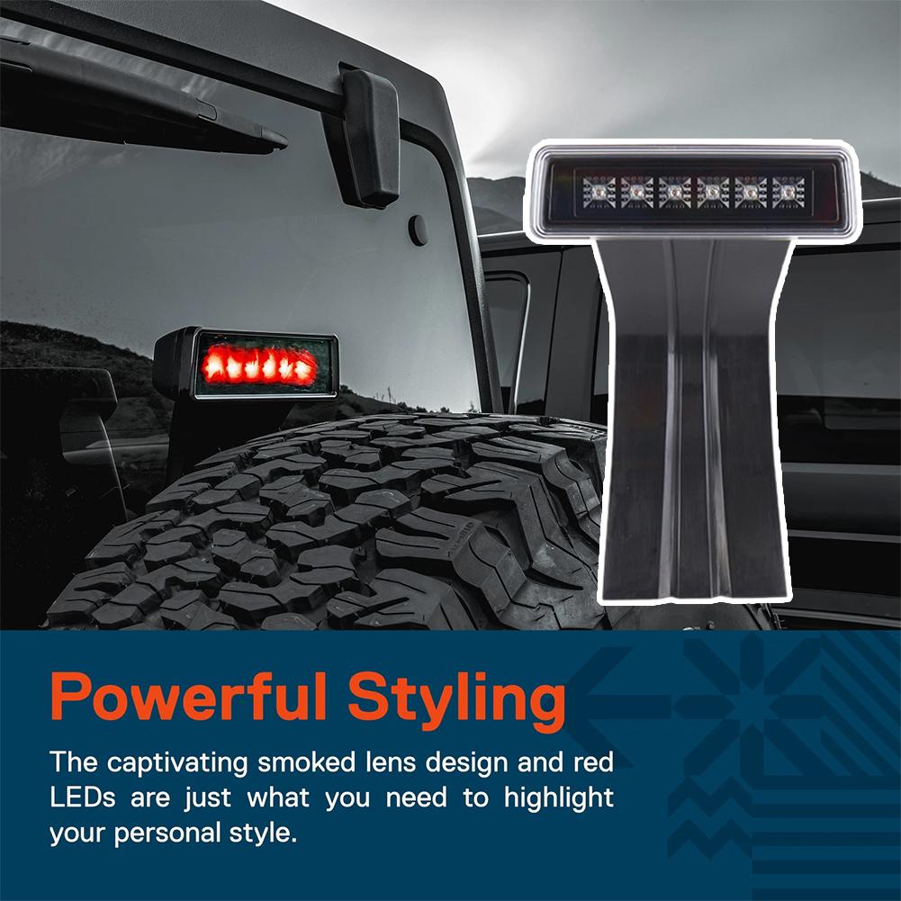 LED High Mounted Stop Lamp for Jeep WRANGLER JK 2007-2018 LED 3rd Brake Light With Strobe Feature Anti-Collision Rear Light A5B6