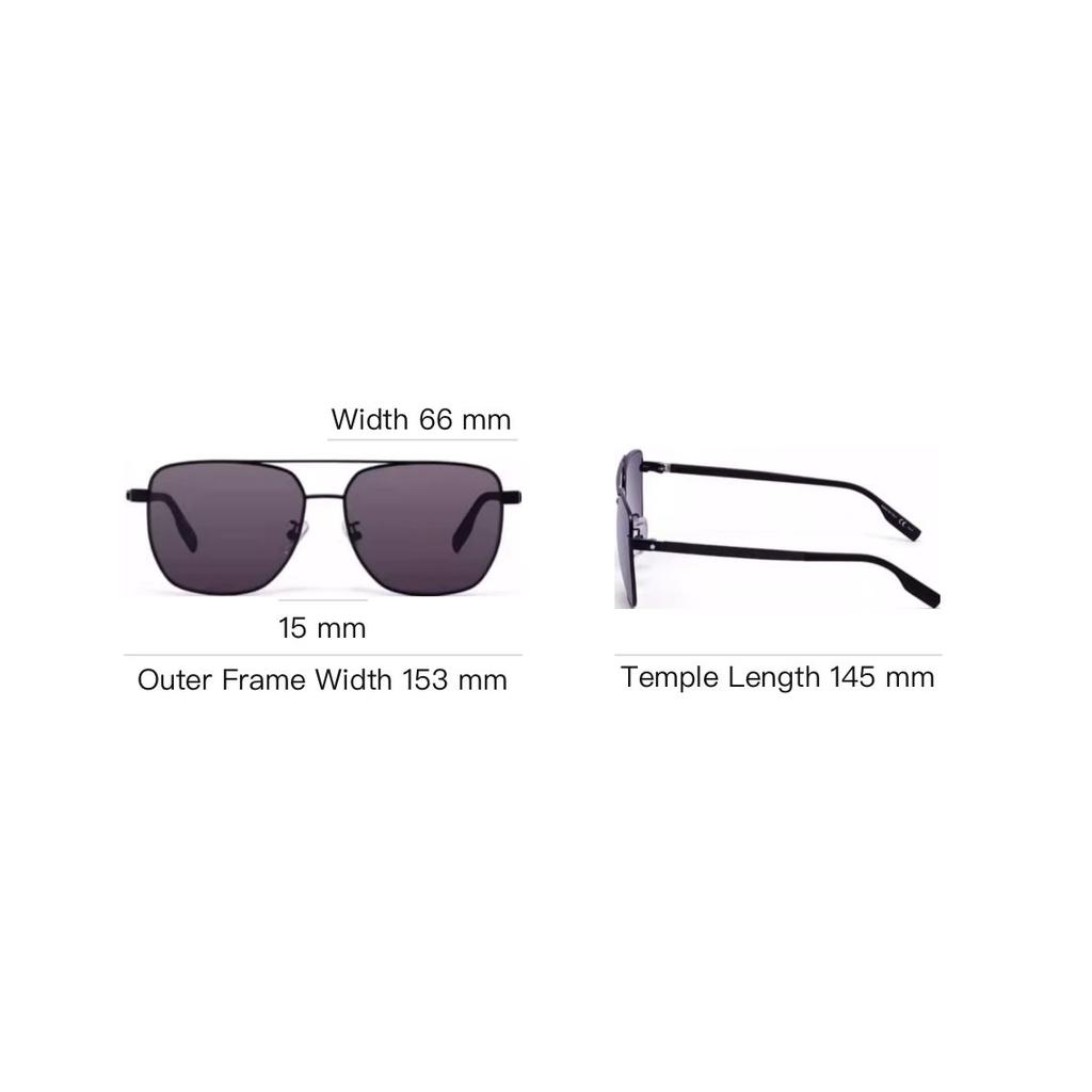 Montblanc Logo Metal Square Sunglasses Men sunglasses Black MB0184