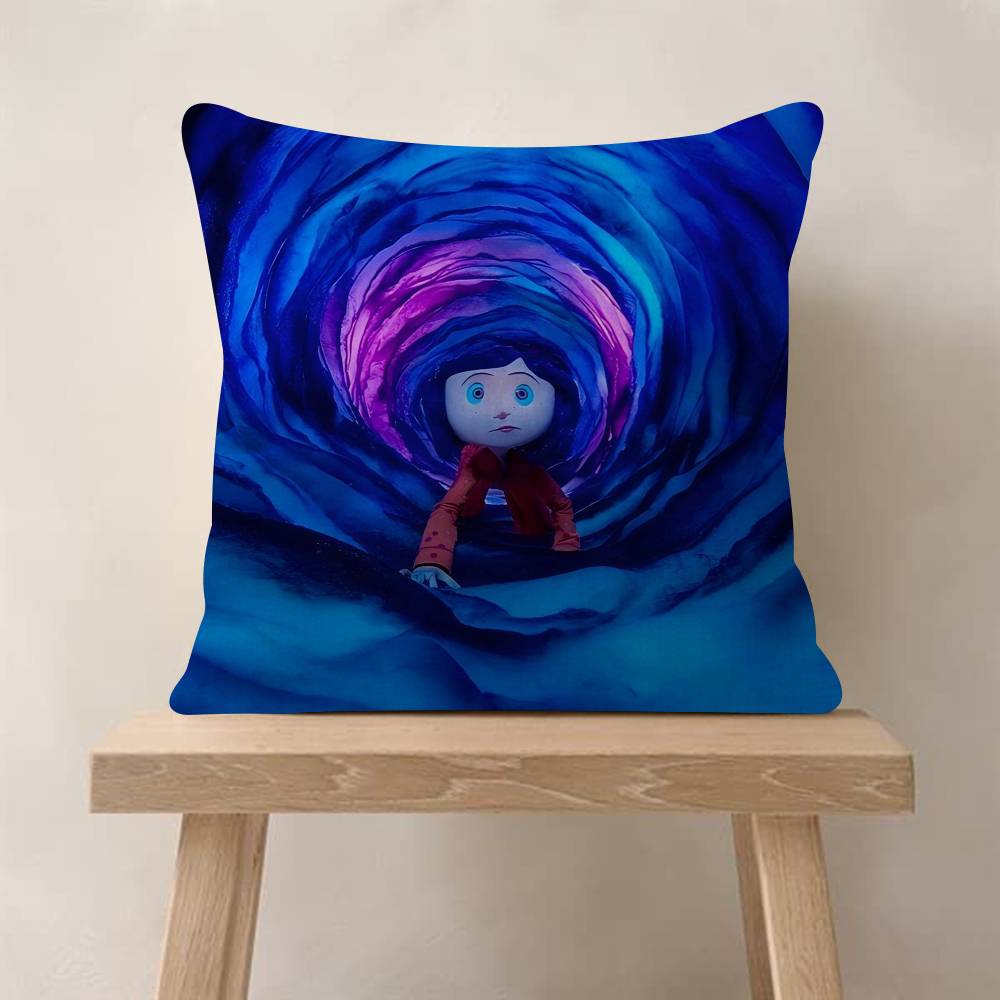 5D Anime C-Coraline Cushion Cover Inches Farmhouse Decor Home Throw Pillow Covers For Couch Decorations