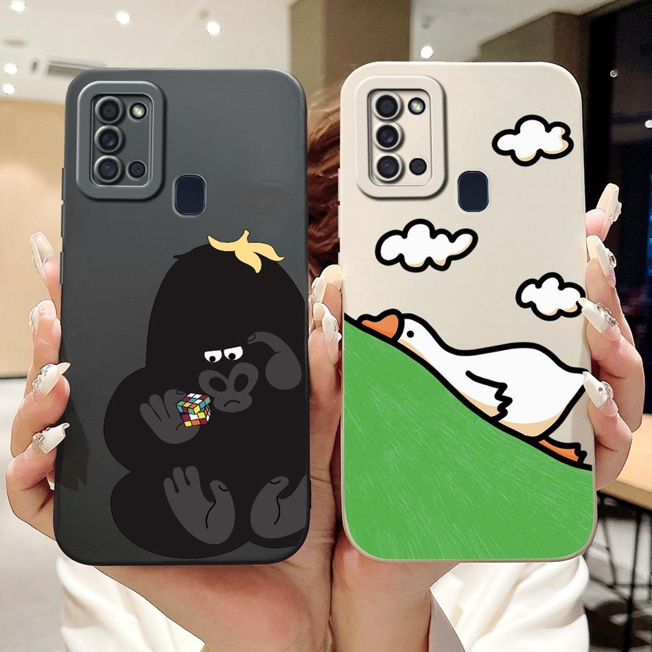 For Samsung Galaxy A21s Cute Panda Rabbit Cartoon Soft Silicone Case For Samsung A21S SM-A217F Camera Protective Phone Cases