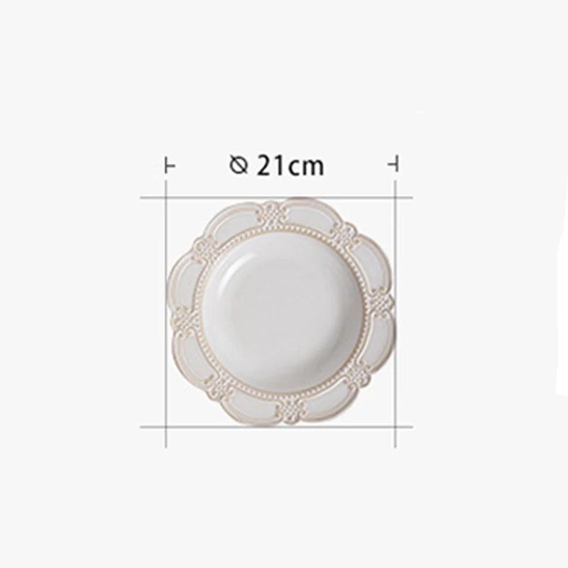 Creative Relief Ceramic Plates Vintage Restaurants Desserts Salad Plate Delicious Dishes Soup Bowl Exquisite Household Tableware