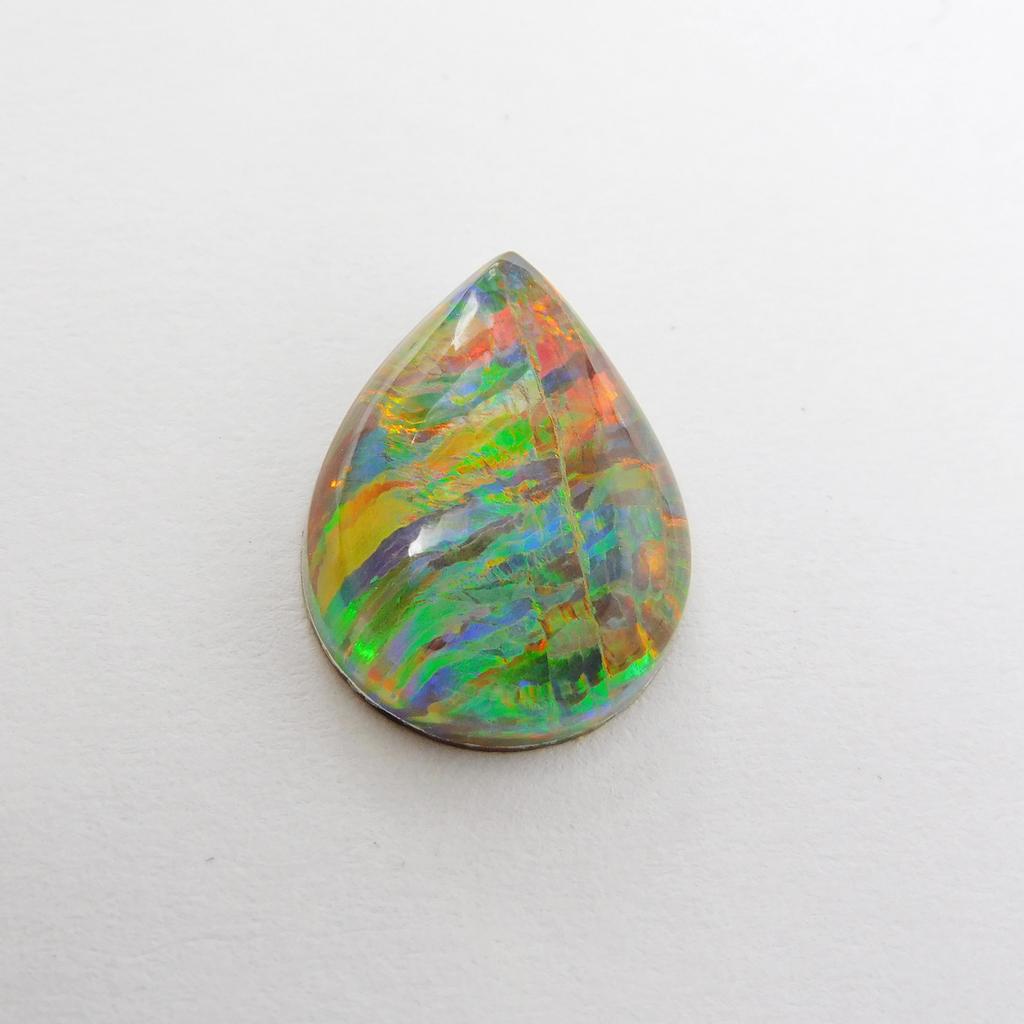 Lab Created Boulder Opal 6.80 Ct Pear Stunning Certified Loose Gemstone