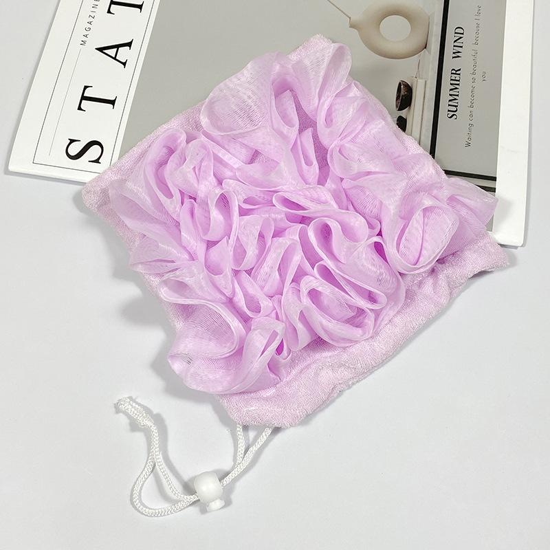 2 In 1 Bath Ball Towel Loofah With Drawstring Closure For Soap Soft Exfoliating Mesh Shower Sponge Skin Care Bathing Tool