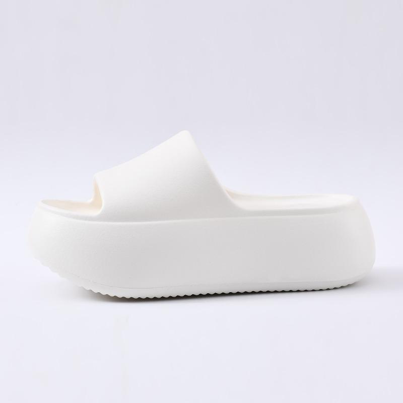 New New Height-increasing Women's Summer Platform Slippers Solid Color Outer Wear One-word Drag Seaside Beach Students