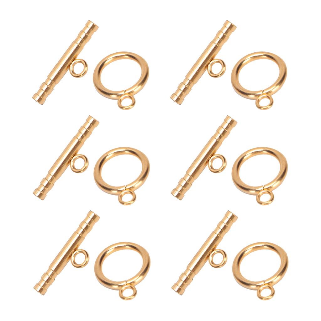 Runde knepplåser i rustfritt stål T-stanglåser for DIY halskjede armbånd smykker gull