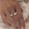 Cute Silver Angel Wings Star Ring For Women Adjustable Open Ring Personality Jewelry Accessories Gift